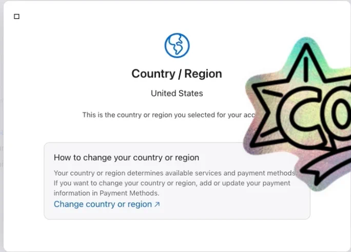 change country region